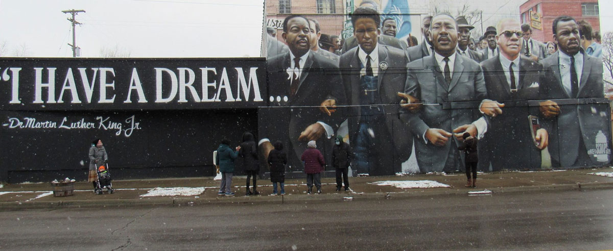 Small, Spirit-Filled MLK Celebration Led by Local Baha'i Group Shines Light on Peace Garden and New Mural