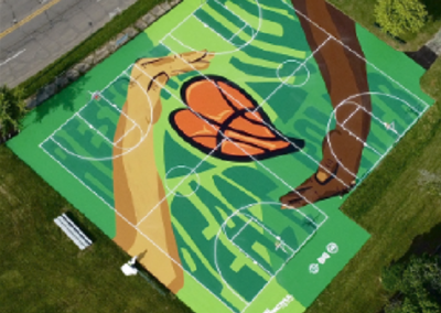Basketball Courts in Durant Park Get Artistic Facelift
