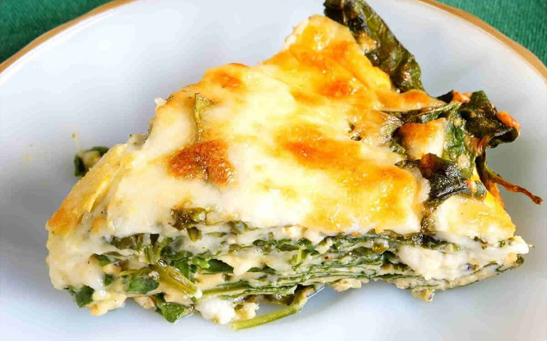 Crustless Cheese and Spinach Pie